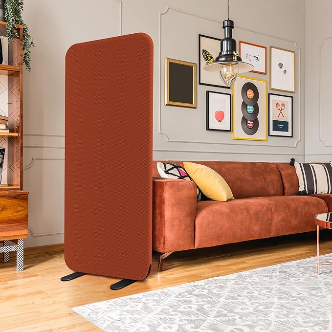DECOLAB Standing Room Divider, Portable Privacy Wall Partition for Studio Apartment, Living Room, Bedroom, Workspace, Scratch Resistance, 29”x65”, Sunrise