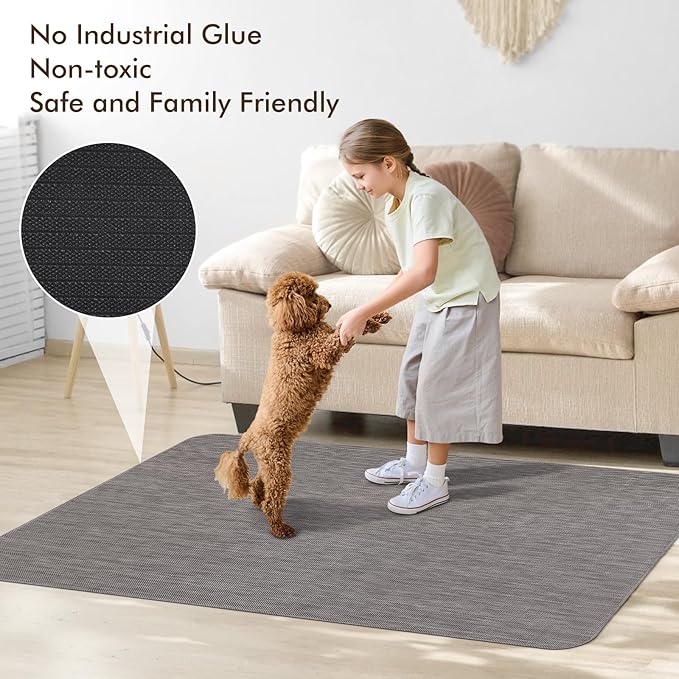 Blvornl Office Chair Mat for Hardwood Floor, 45"x 53" Desk Chair Mat for Hard Wood and Tile Floor, Large Anti-Slip Hard Floor Protector Rolling Chair Mat, PVC Mat Desk Rug for Office Home, Dark Grey