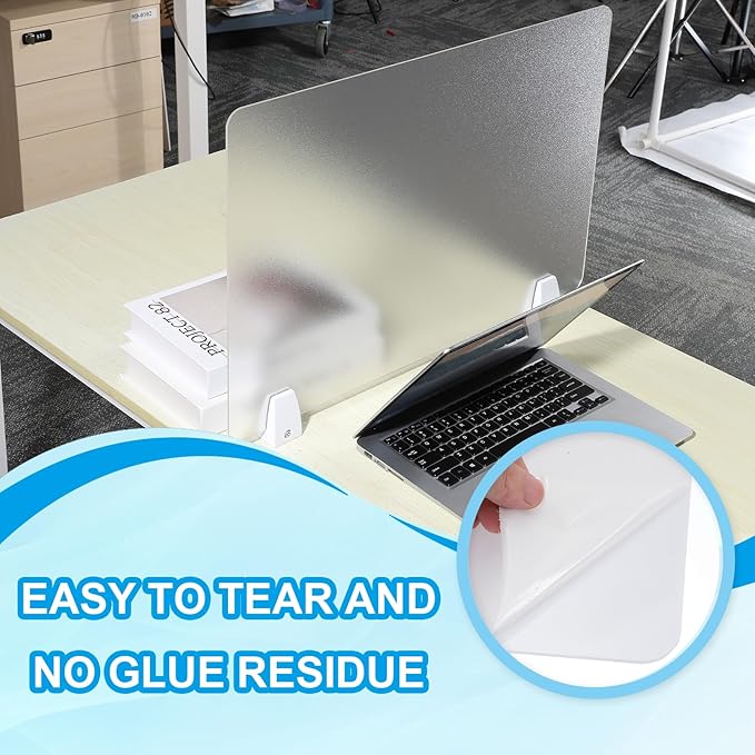 PATIKIL 40x60cm Desk Divider,2Set Desk Privacy Panel Acrylic Office Partition Boards Table Testing Dividers Panel Sneeze Guard Protective Shield for Office Kitchen Sink,Frosted Transparent