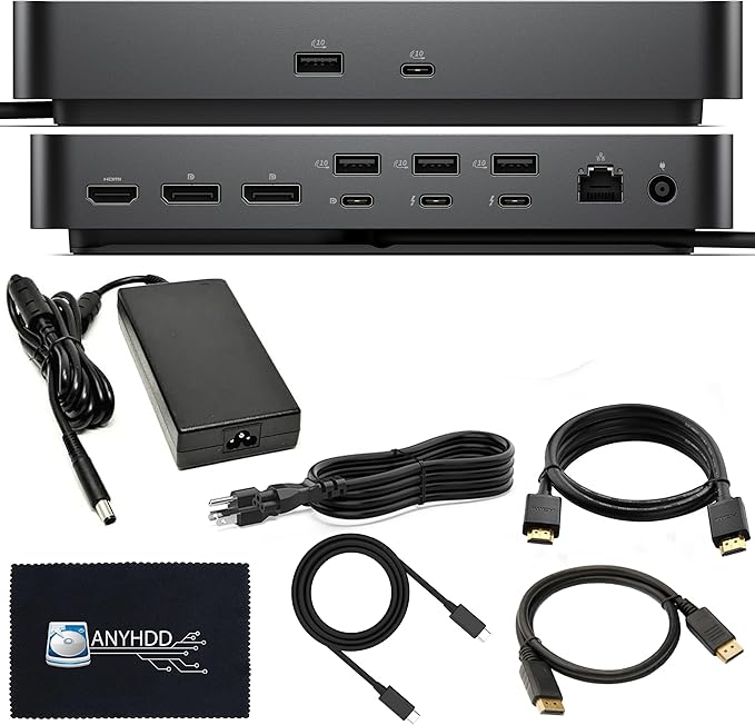Dell SD25TB4 Pro Thunderbolt 4 Smart Dock - Supports 8k Display, 3 Years Warranty with 180W Adapter, HDMI, DisplayPort, Thunderbolt Cable, Cloth - USB C Docking Station Hub with Accessories