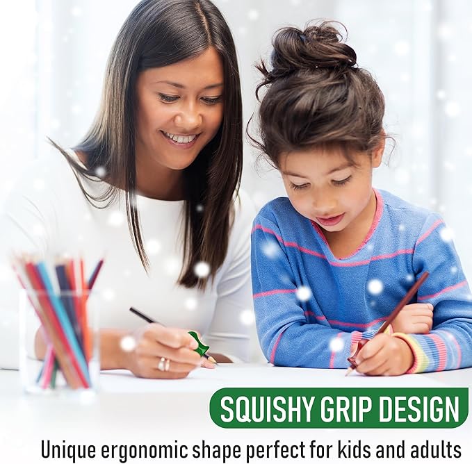 The Pencil Grip Neon Grippers 6-Pack, Pencil Grips for Kids Handwriting, Ergonomic Pen Holder for Righties & Lefties, Writing Practice for Kids, Toddlers, Adults, Writing Tool with Finger Cushion