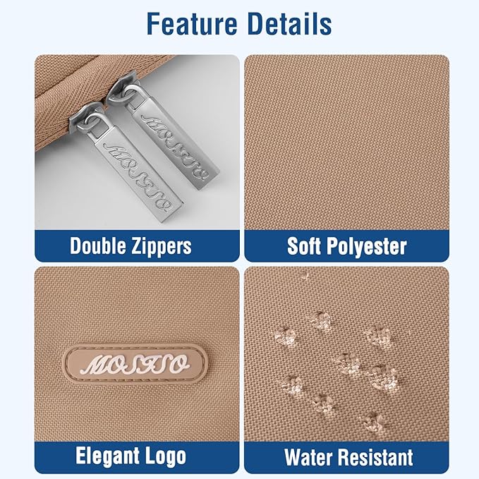 MOSISO Laptop Case 15 inch, 15 inch Laptop Sleeve Compatible with MacBook Air M5 A3448 M4 A3241 M3 A3114 M2 A2941 2026-2023, Dell XPS, Polyester Vertical Computer Sleeve Bag with Pocket, Bronze Brown