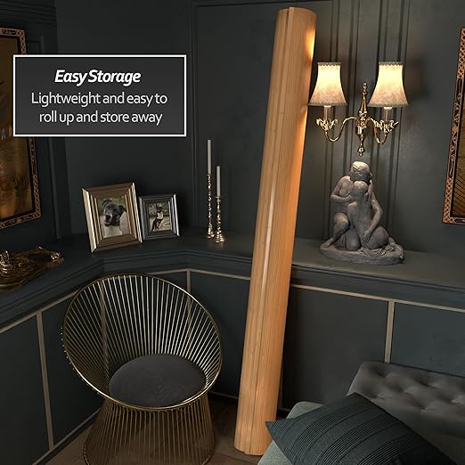 Red Lantern 7 ft. Tall Bamboo Wave Screen - Honey