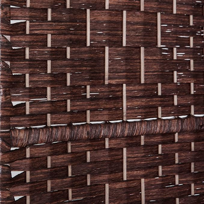 HOMCOM Room Divider 6 Panel, 6FT Tall Folding Privacy Screen, Freestanding Hand-Woven Partition for Room Separation with 360° Hinges, Paper Rope Diamond Weave, Brown