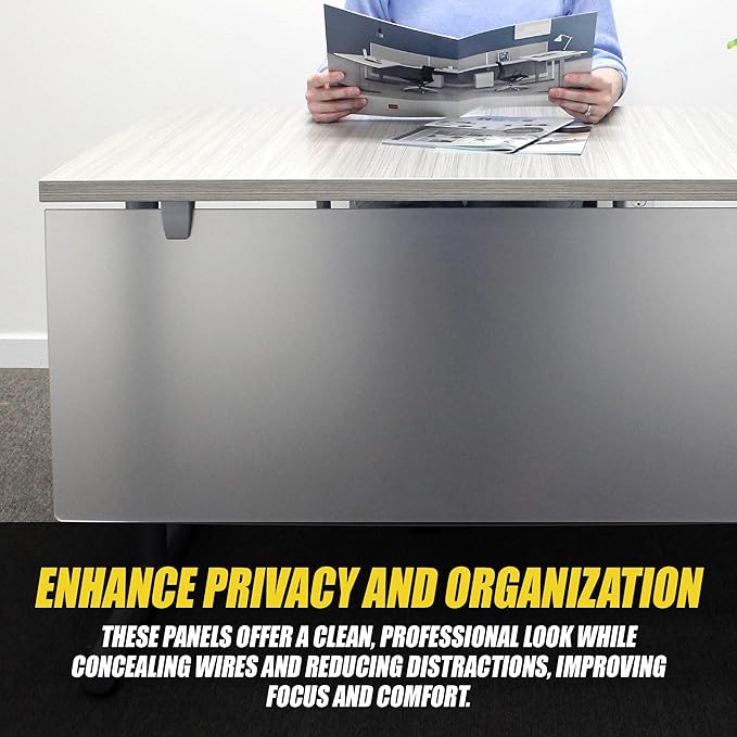 OBEX Table Mounted Modesty Panel Acrylic Desk Privacy Panel & Barrier for Office Cubicle, 18" x 66", Frosted