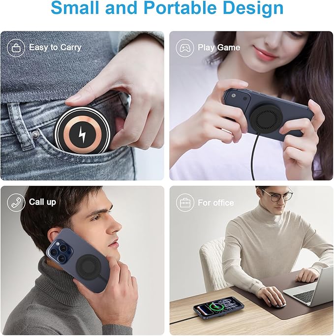 for Samsung S26 Ultra Magnetic Wireless Charger Fast Charging Pad for Galaxy S26 S26+ S25 FE Ultra S24 S23 S22 S21 Z Fold7,15W USB-C/A Android Phone Wireless Magsafe Charger for iPhone 17e 17 16 15 14