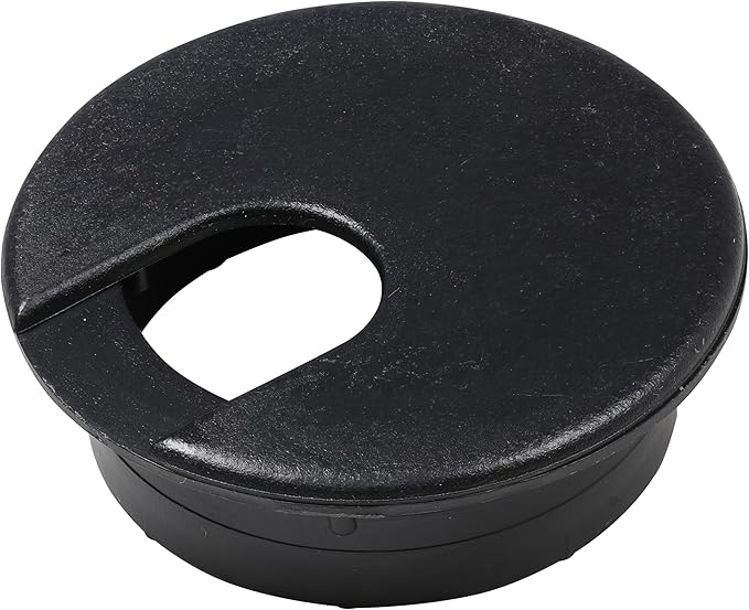 Rok Hardware 2" (51mm) Black Round Computer Desk Table Port Wire Cable Cord Organizer Hole Cover Grommet, ROKRG2BLK