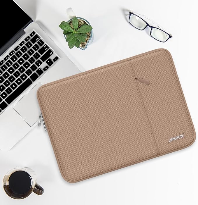 MOSISO Laptop Case 15 inch, 15 inch Laptop Sleeve Compatible with MacBook Air M5 A3448 M4 A3241 M3 A3114 M2 A2941 2026-2023, Dell XPS, Polyester Vertical Computer Sleeve Bag with Pocket, Bronze Brown