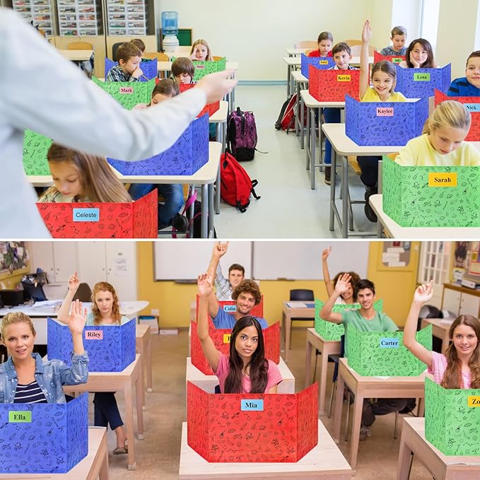 24-Pack Desk Dividers for Students, Space Cardboard Privacy Boards for Student, Privacy Shield Folder Boards, Classroom Divider Shield for School Teachers Home