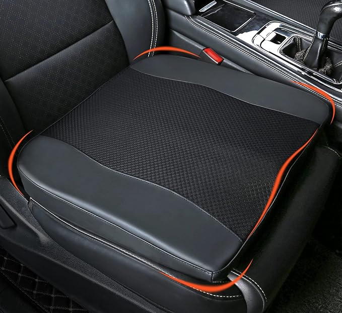 Lofty Aim Car Seat Cushion, Comfort Memory Foam Car Cushions for Driving - Sciatica & Lower Back Pain Relief, Driver Seat Pillow for Auto, Office Chair, Wheelchair - Black