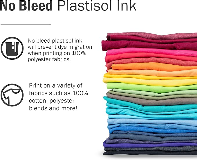 Rapid Cure® Screen Printing Ink Polyester White (Pint - 16oz.) - Plastisol Ink for Screen Printing, Fast Curing Fabric Paint - Screen Print Direct®, USA Made
