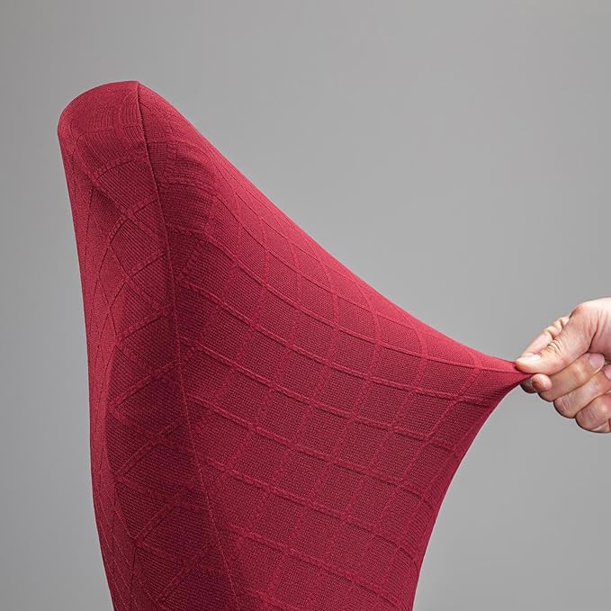 Melaluxe Office Chair Cover with Armrest Covers， Universal Stretch Desk Chair Cover, Computer Chair Slipcovers (Size: L) - Wine Red