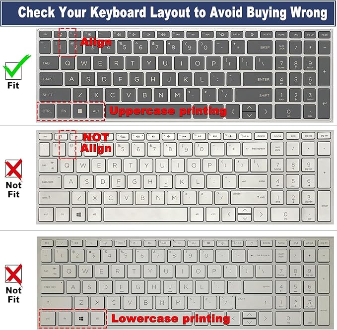 Keyboard Cover for 2025 2024 HP Laptop 15-fc 15-fd 15.6" Series 15z-fc000 15t-fd000 15-fd0123dx 15-fd0127dx 15-fc0245dx 15-fc0025dx 15-fd0023dx 15-fd0005dx 15t-fd100 fd0083wm 15-fc0093dx-Blue