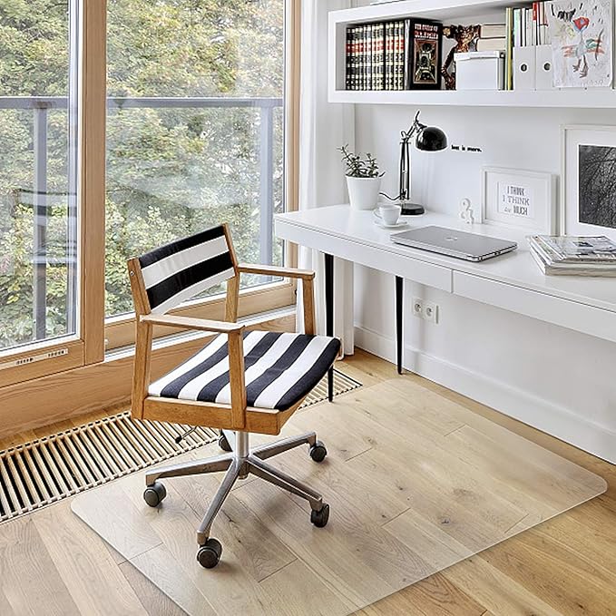 Azadx Office Chair Mat for Hard Floors 48 X 59, Clear PVC Hardwood Floor Mat, Durable Plastic Floor Protector for Home and Office use (48" X 59" Rectangle)