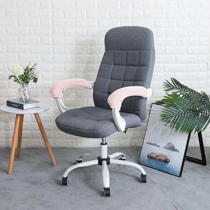 FORCHEER Office Chair Armrest Cover Stretchable Water Resistant Spandex Stretch Jacquard Computer Office Chair Arm Covers Chair Slipcover for Desk Chairs Arm 2P-Pink