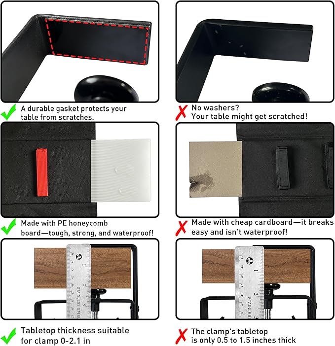 Under Desk Cable Management No Drill – 28" L x 6" W Cord Organizer, Upgraded Silicone Pads (No Scratch), 16 Cable Slots, Washable PE Honeycomb Base, Fits Desks 0–2.1" Thick, Black