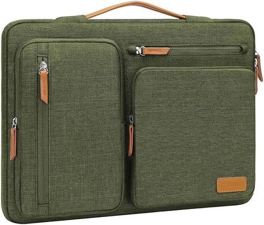 MOSISO 360 Protective Laptop Case 17.3 inch, 17-17.3 inch Laptop Sleeve Compatible with Dell, HP, Lenovo, Asus, Acer, Alienware, Side Open Carrying Case with 4 Zipper Pockets&Handle, Olive Green
