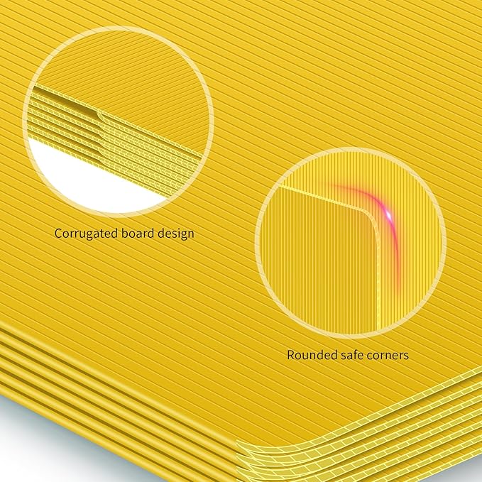 2 Pack Yellow Desk Dividers for Students, Privacy Shields Folder for Students, Durable & Waterproof Plastic Study Board, Classroom Teacher Supplies Test Divider, Includes Extra Labels