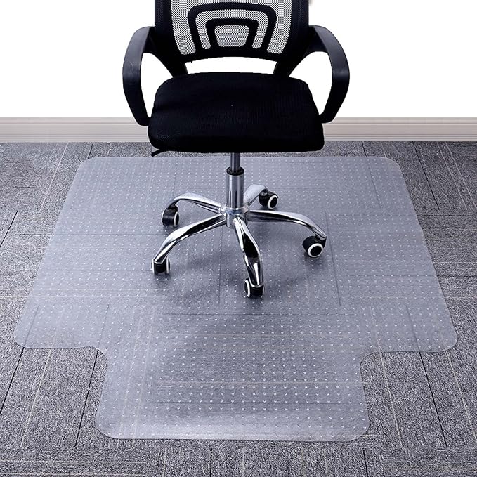 AiBOB Chair Mat for Low Pile Carpet Floors, Flat Without Curling, 60 X 46 in, Office Carpeted Floor Mats for Computer Chairs Desk