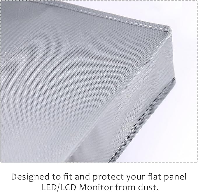23" 24" 25" Univesal Monitor Dust Cover Scratch Resistance Nonwoven Full Body Sleeve for 23" 24" 25" Computer Monitor LED LCD Screem (Size: 24W x 18H x 3D)-Gray