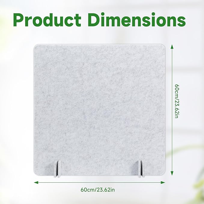 Desk Privacy Panel Acoustic Divider Panel Portable Desk Partition Desk Divider Noise Visual Isolate Table Divider for Student Study Office Library (Gray-6, 23.6" x 23.6")