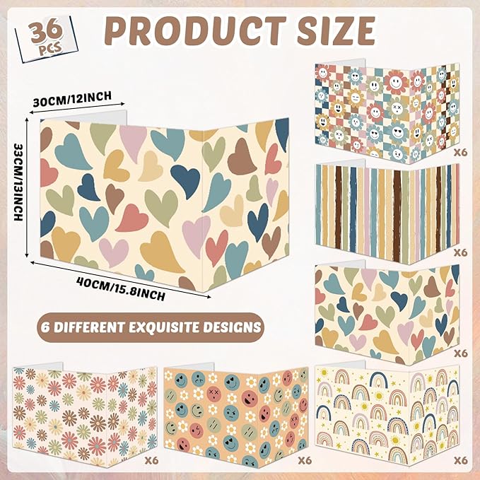gisgfim 36 Pack Privacy Shields for Student Boho Rainbow Desk Dividers Durable Privacy Folders Testing Dividers Shield Study Boards Panel Partition for Classroom Teacher Back to School Supplies
