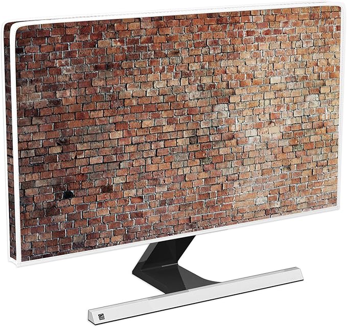 Vintage Brown Wall Waterproof Television Covers 58,59,60 Inch TV Display Screen Cover Sleeve Compatible with LCD LED PC Desktop and Home Hanging TV Anti-Scratch Anti-Static Protective