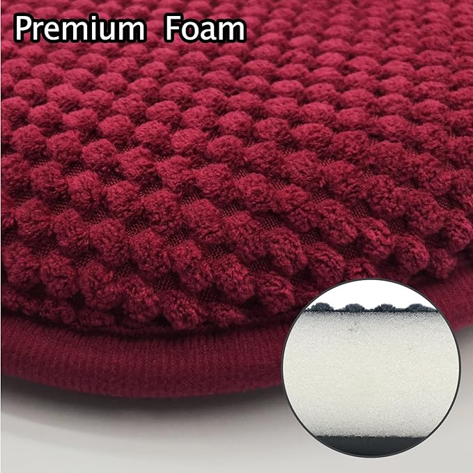 Wine Red Foam Seat Cushions Kitchen Chairs Pads for Dining Chairs Non Slip Patio Seat Cushions Set of 4 Washable U Shaped Soft Thick Large Metal Wooden Chair Cushions,17" x 15"