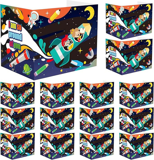 24 Pcs Privacy Boards for Student Desks Bright Colored Classroom Desk Divider Trifold Table Desk Privacy Panel Folders Screen Partition for School Teacher Student Study Test Home(Outer Space)