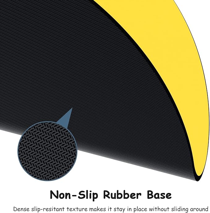 Dapesuom Small Mouse Pad, 6 x 6 Inch Thick Rubber Premium-Textured Non-Slip Portable & Washable Round Mini Mouse Mat for Women Men Wireless Laptops Keyboard Tray Gaming Computer Office Travel, Yellow