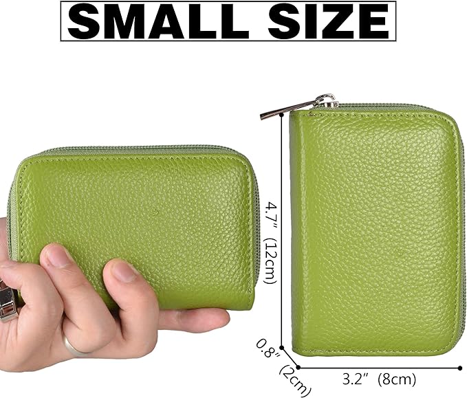 Easyoulife Genuine Leather Credit Card Holder Zipper Wallet With 26 Card Slots