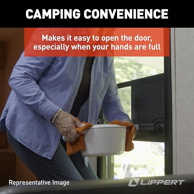 Lippert Screen Assist RV Screen Door Push Bar with Full-Width Push Handle, Durable Construction, Easy Installation - 2021000090