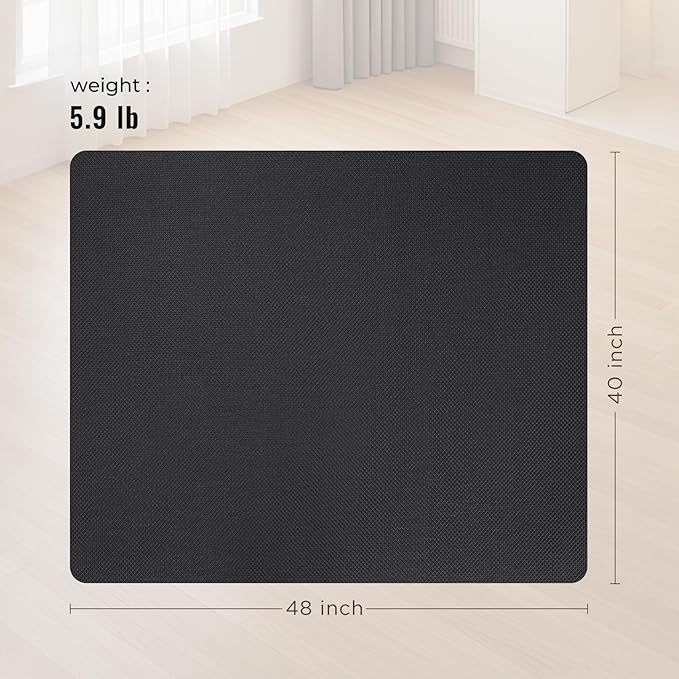 Office Chair Mat for Hard Floors,40"x48" Anti-Slip Waterproof Hardwood Floor Chair Mat,Heavy Duty Floor Protector Rolling Chairs for Home Office(Black)