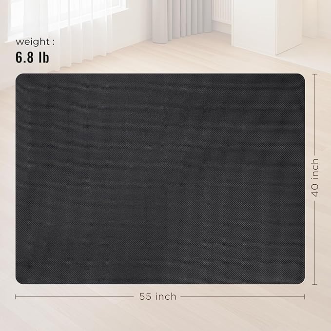 Office Chair Mat for Hard Floors,40"x55" Anti-Slip Waterproof Hardwood Floor Chair Mat,Heavy Duty Floor Protector Rolling Chairs for Home Office(Black)
