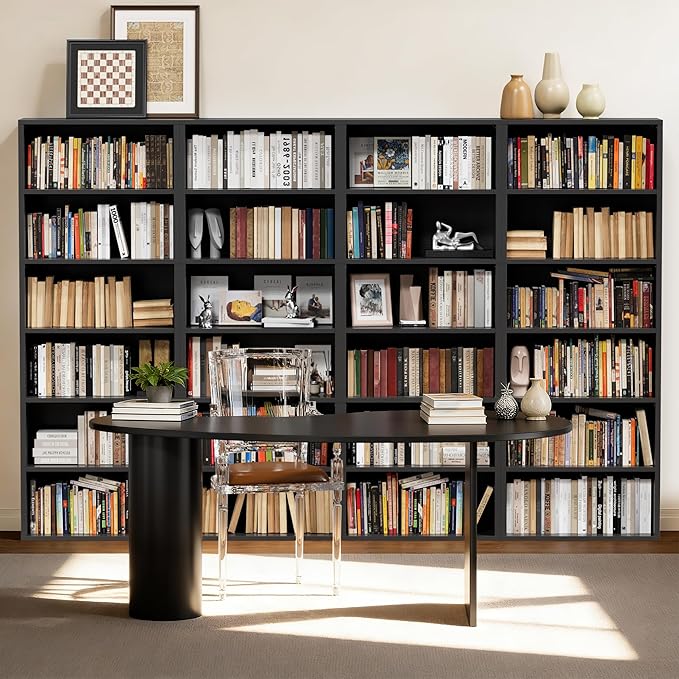Furniwell 71" Tall Bookcase Bookshelves, 6 Tier Floor Standing Bookcases Open Frame, Modern Display Storage Organizer for Home Office, Living Room, Bedroom, Study Room (Black, 1 Pcs)