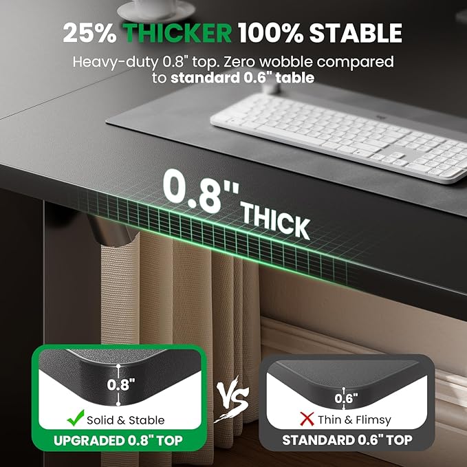 SIAGO Electric Standing Desk Adjustable - 48 x 24 Inch Sit Stand up Desk with Cable Management - 3 Memory Preset Adjustable Height Table
