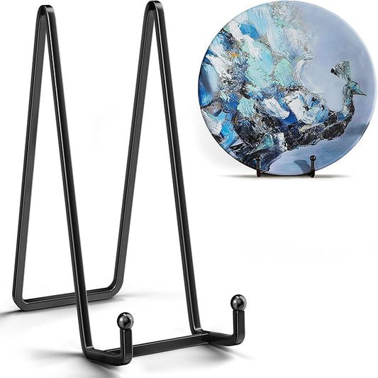 IPAME 16 Inch Heavy Duty Plate Stand (2 Pack) - Metal Display Easel for Large Plates, Picture Frames, Signs, Posters, Decorative Platters