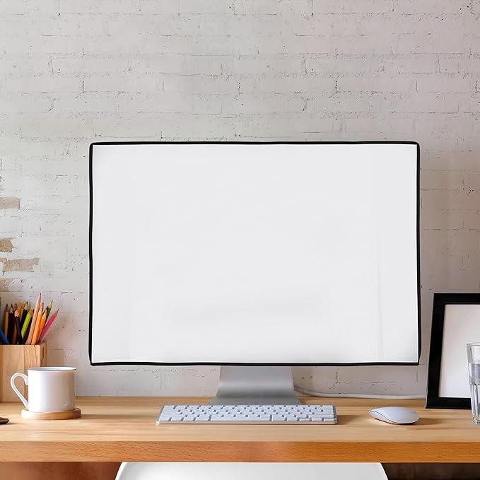 kwmobile Monitor Cover Compatible with 31-32" monitor - Dust Cover Computer Screen Protector - White