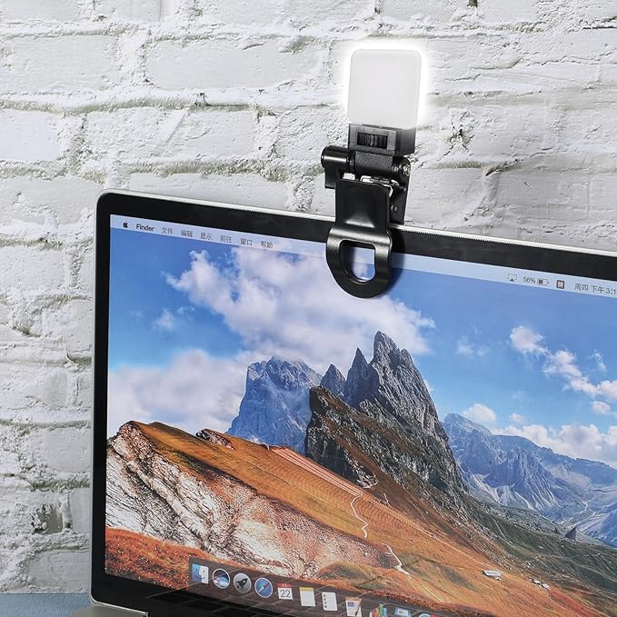 Monitor Camera Mount Clamp Clip, Ring Light Clip Adapter Replacement Screen LCD Display Top Fill Lightes-Flash Holder Webcam Stand Zoom Light Clips-on Part for Phone Tripod Tablet Video Live Stream