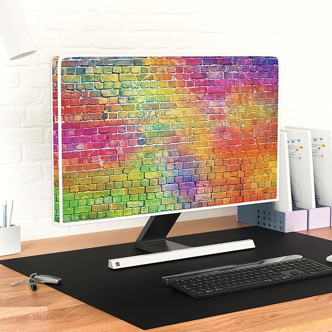 Rainbow Brick Wall Waterproof Screen TV Covers 50,51,52 Inch Full Body Cover for TV Screen Anti-Static Dustproof Protective Protective TVs Display Screen Cover for Television LED LCD OLED