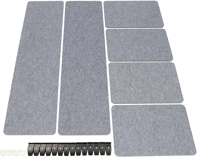 Stand Up Desk Privacy Panel, Clamp On Desk Divider, Acoustic Desk Privacy Panel - 2 x Long Panel - 59 x16In + 4 x Short Panel - 23.6x16In Library & Office Furniture Partition