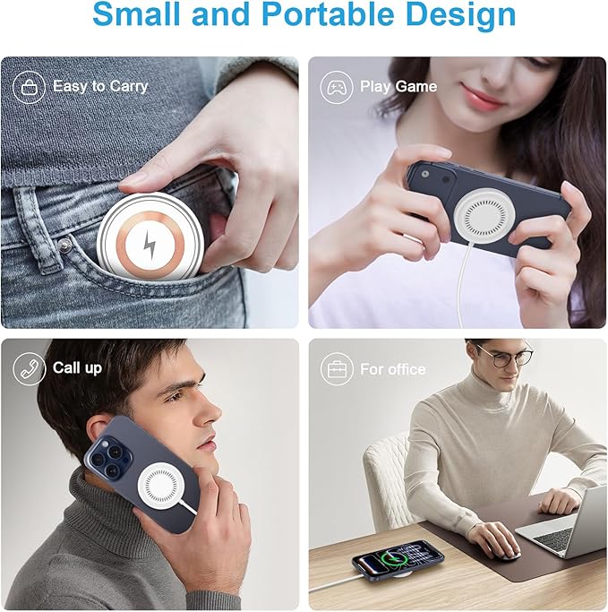 Wireless Charger for Samsung S26 Ultra 2Pack 15W Samsung Magnetic Wireless Charger Fast Charging Pad for Galaxy S26 S26+ S25 FE S24 S23 S22 S21 Z Fold 7 Google Pixel 10a 10 Pro XL, with USB-C/A Ports