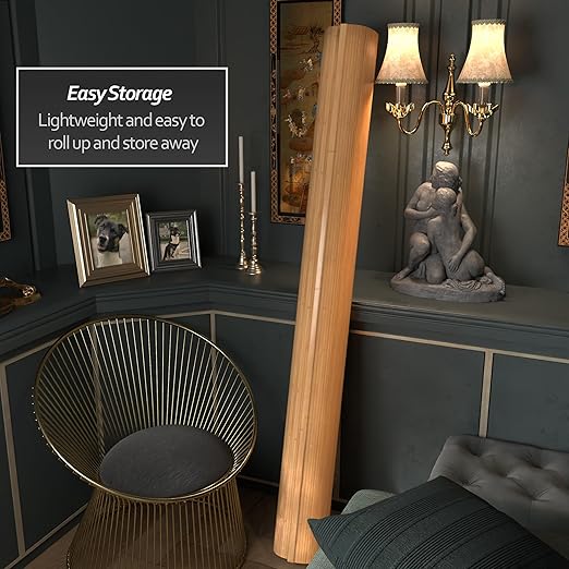 Red Lantern 6 ft. Tall Bamboo Wave Screen - Honey