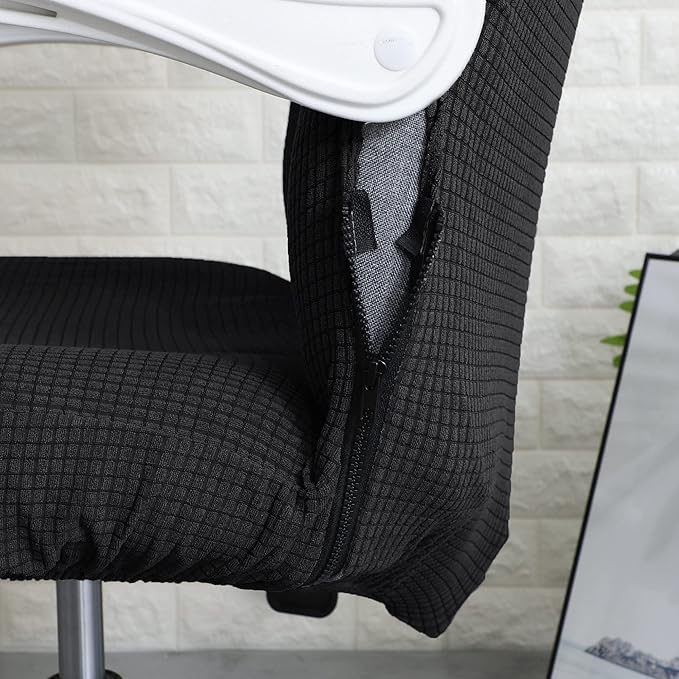 FORCHEER Extra Large Office Chair Cover Black Stretch Water Resistant Executive High Back Computer Chair Slipcover 1 Piece Washable Removable