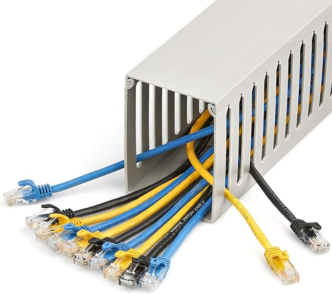 StarTech.com Open Slot Cable Management Raceway with Cover, 3"(75mm) W x 3-7/8"(10cm) H - 6.5ft(2m) Length - 1/4"(8mm) Slots, PVC Network Cord Hider/Wall Wire Duct, Max 240 Cables, UL Listed, TAA