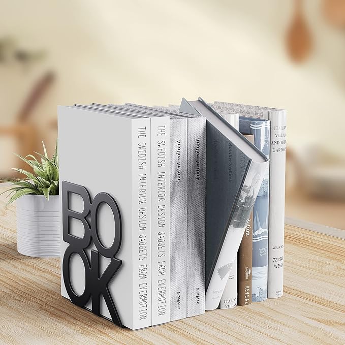 Book Ends,BookEnds Supports for Bookrack Desk,Bookend are Used for Books, Unique Appearance Design,Heavy Duty