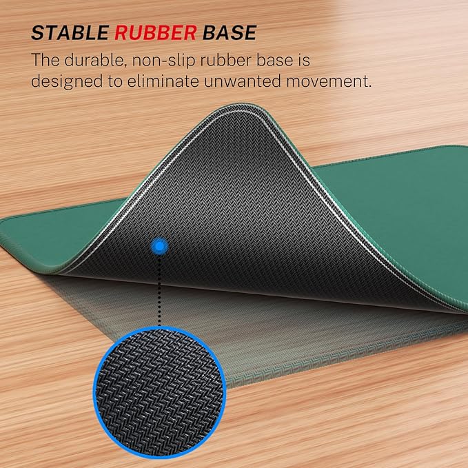 MROCO Mouse Pad [30% Larger] with Anti-Fray Stitched Edges, Premium-Textured Waterproof Surface, Non-Slip Rubber Base, Computer & Gaming Mouse Mat for Laptop, Office & Home, 8.5 x 11 in, Forest Green