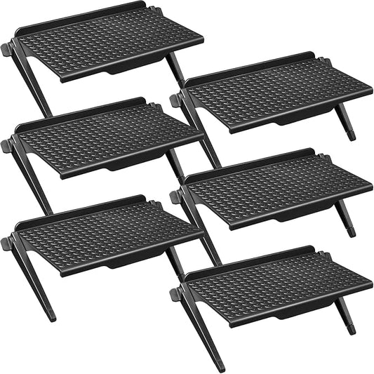 Hoteam 6 Pieces TV Top Screen Shelf Adjustable Monitor Top Shelf Plastic TV Video Game Storage Game Console Black Router Stand Audio Video Shelving for Media Boxes Router(8.5 x 4.5 inch)