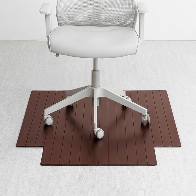 Anji Mountain Office Chairmat Thickest & Sturdy Bamboo Chairmats Highly Premium Quality Anti-Slip Heavy Duty for Multi-Purpose Hardwood Floor Office & Home Floor Protector Office Chair mat-5mm Thick