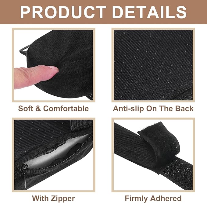 uxcell Memory Foam Chair Armrest Pads, 4 Pair Office Chair Arm Covers, Elbow Pillow for Offices Study Rooms Game Rooms (Black)